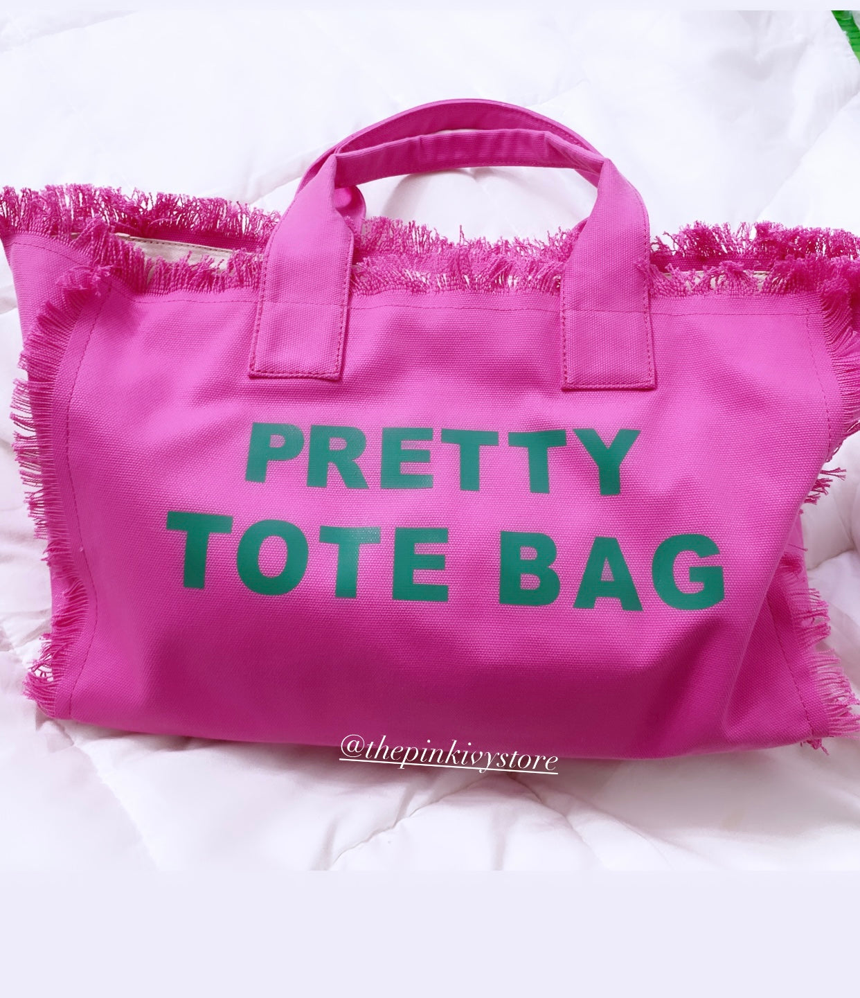 Pink Alpha Kappa Alpha sorority inspired pretty tote bag available at The Pink Ivy Store