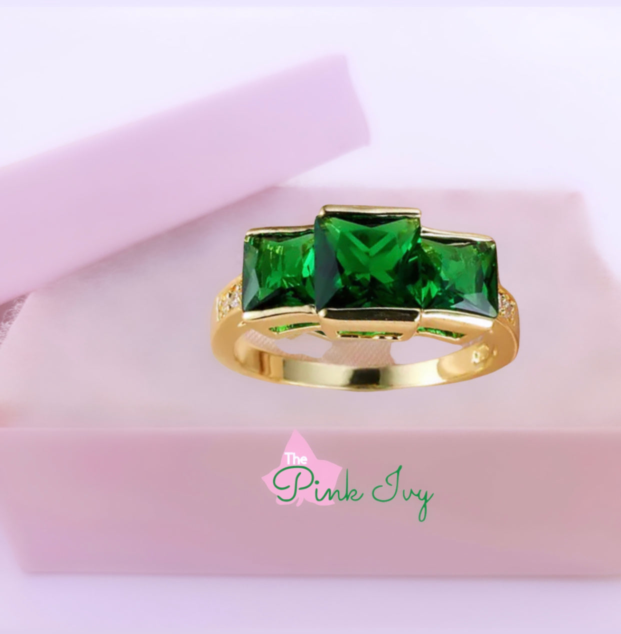 Custom AKA inspired green crystal ring