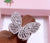 Silver crystal butterfly ring