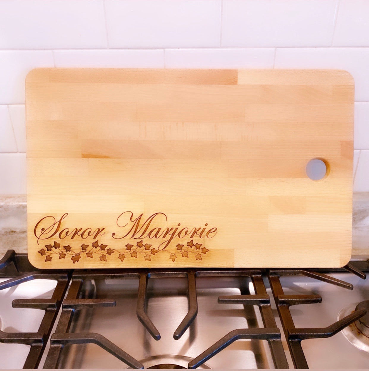 Personalized wooden cutting board, charcuterie board with soror name.
