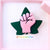Pink and green Alpha Kappa Alpha sorority inspired black power brooch. Raise your fist in solidarity against social injustice. Fight for equality.