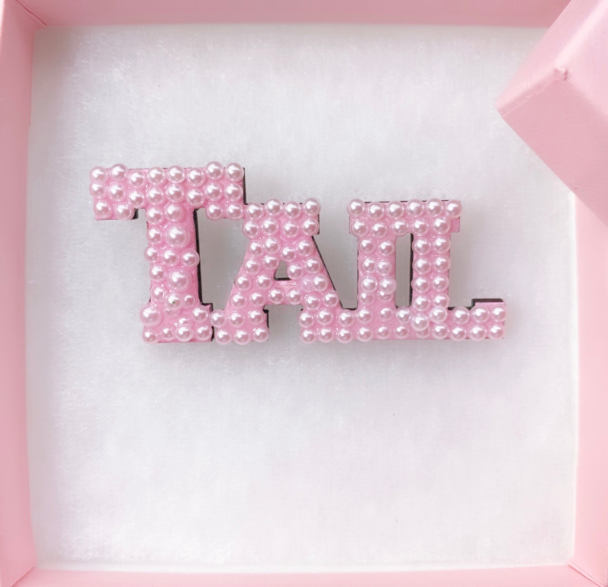 For the Tails - beautiful pink AKA brooch decorated with pearls.
